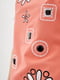 Платье-футболка кораллового цвета с принтом "Соланж" | 6282339 | фото 4