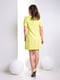 Платье-футболка салатового цвета с принтом "Соланж" | 6282340 | фото 3