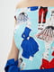 Платье А-силуэта голубое в принт "Таис" | 6282342 | фото 4