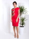 Платье красное с цветочной кружевной отделкой «Ярина» | 6282380 | фото 2