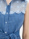 Рубашка синяя с декором "Лайма" | 6282393 | фото 4