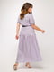 Сукня А-силуету бузкового кольору в горошок "Маніста" | 6282543 | фото 4