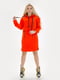 Платье-худи оранжевого цвета "Мера" | 6282562 | фото 3