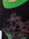Лонгслив черно-зеленый с принтом | 6286397 | фото 5