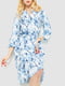 Платье А-силуэта голубое с принтом | 6286467 | фото 2
