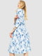 Платье А-силуэта голубое с принтом | 6286467 | фото 4