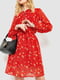 Платье А-силуэта красное с принтом | 6286474 | фото 2