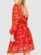 Платье А-силуэта красное с принтом | 6286474 | фото 4
