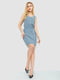 Платье А-силуэта синее с узором | 6286478 | фото 2