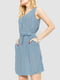 Платье А-силуэта синее с узором | 6286478 | фото 3