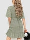 Платье А-силуэта оливковое с узором | 6286482 | фото 4