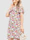 Платье А-силуэта молочное с принтом | 6286496 | фото 3