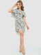 Платье А-силуэта молочное с принтом | 6286497 | фото 2