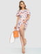Платье А-силуэта персиковое с принтом | 6286499 | фото 2