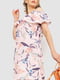Платье А-силуэта персиковое с принтом | 6286499 | фото 3