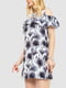 Платье А-силуэта серое с принтом | 6286503 | фото 3