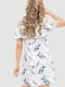 Платье А-силуэта серое с принтом | 6286504 | фото 4