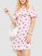 Платье А-силуэта розовое с узором | 6286510 | фото 2
