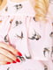 Платье А-силуэта розовое с узором | 6286510 | фото 5