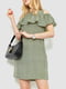 Платье А-силуэта зеленое с узором | 6286511 | фото 2