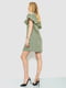 Платье А-силуэта зеленое с узором | 6286511 | фото 4