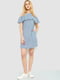 Сукня А-силуету блакитна з візерунком | 6286512 | фото 2