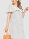 Платье А-силуэта молочное в горох | 6286517 | фото 3