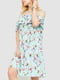 Платье А-силуэта мятное с принтом | 6286518 | фото 3