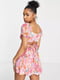 Платье розовое с цветочным принтом | 6286919 | фото 4