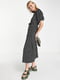 Сукня А-силуету чорна з принтом | 6286960 | фото 2