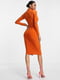 Платье-рубашка оранжевое | 6287118 | фото 4