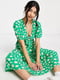 Платье А-силуэта зеленое с цветочным принтом | 6287133 | фото 3