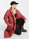 Стьобане червоне пальто з внутрішніми трикотажними манжетами | 6287164 | фото 2