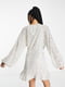 Платье А-силуэта белое с принтом | 6287165 | фото 3