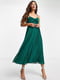 Зеленое платье-макси с плиссированной юбкой и оригинальным лифом | 6287870 | фото 2