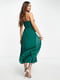 Зеленое платье-макси с плиссированной юбкой и оригинальным лифом | 6287870 | фото 4