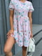 Сукня кольору пудри з квітковим принтом | 6284963 | фото 3