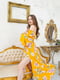 Платье желтое с цветочным принтом | 6285124 | фото 5