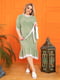 Сукня А-силуету оливкова | 6285193 | фото 2
