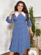 Платье А-силуэта голубое с узором | 6285201 | фото 2