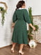 Платье А-силуэта зеленое с узором | 6285202 | фото 3