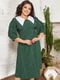 Платье А-силуэта зеленое с узором | 6285202 | фото 2