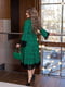 Платье А-силуэта зеленое с кружевами | 6285220 | фото 3