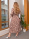 Сукня А-силуету темно-бежева з принтом | 6285224 | фото 4