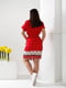 Сукня А-силуету червона з принтом | 6285231 | фото 2