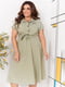 Платье А-силуэта оливковое | 6285253 | фото 3