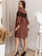 Платье А-силуэта коричневое | 6285262 | фото 3