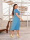 Сукня А-силуету блакитна з візерунком | 6285327 | фото 3
