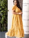 Сукня жовта з квітковим принтом | 6285330 | фото 2