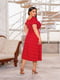 Платье А-силуэта красное с узором | 6285333 | фото 3